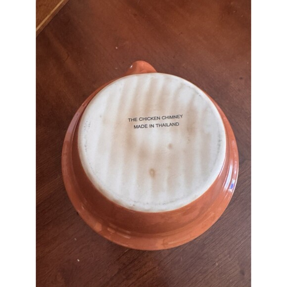 The Chicken Chimney Ceramic Orange Pottery  Beer Can Chicken Ovenware - Picture 7 of 8